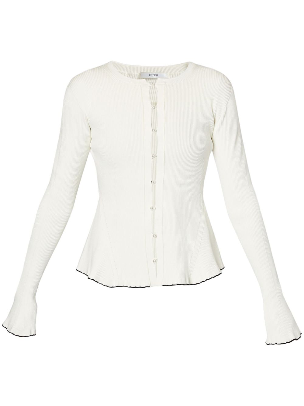 ERDEM ribbed blouse - Neutrals