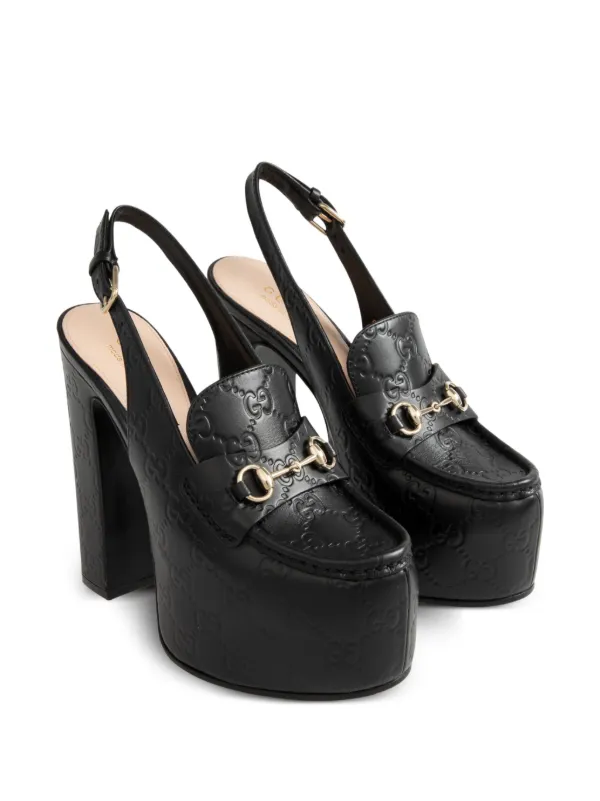 Gucci 145mm Ottavia Platform Pumps | Black | FARFETCH