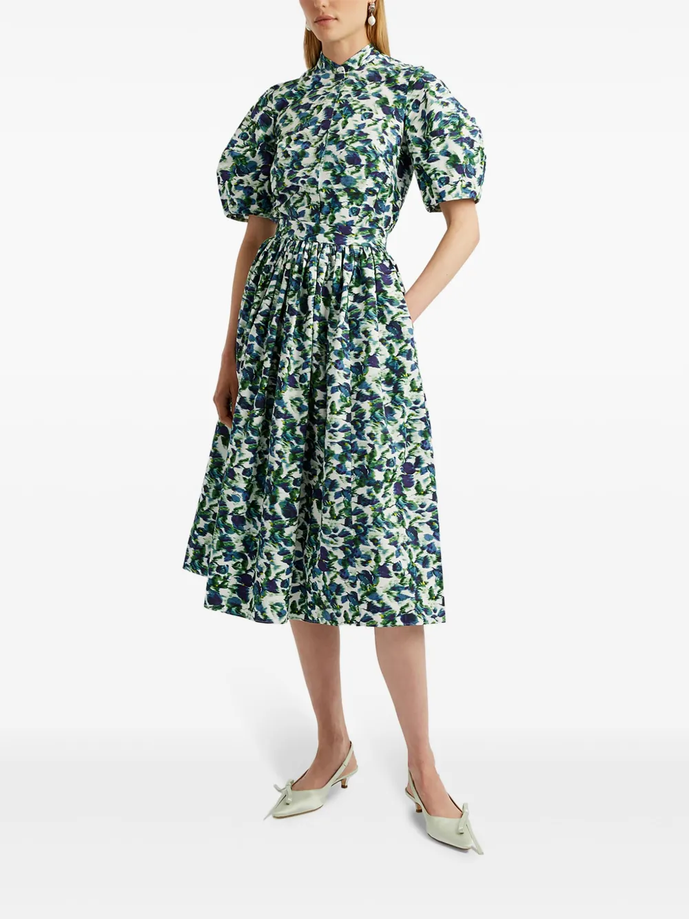 ERDEM Blouse van katoen en popeline Groen