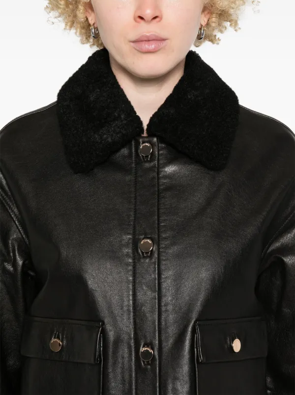 【関税込み】SELF PORTRAIT Craque leather jacket Self-Portrait Leather Jacket | Black | FARFETCH KW