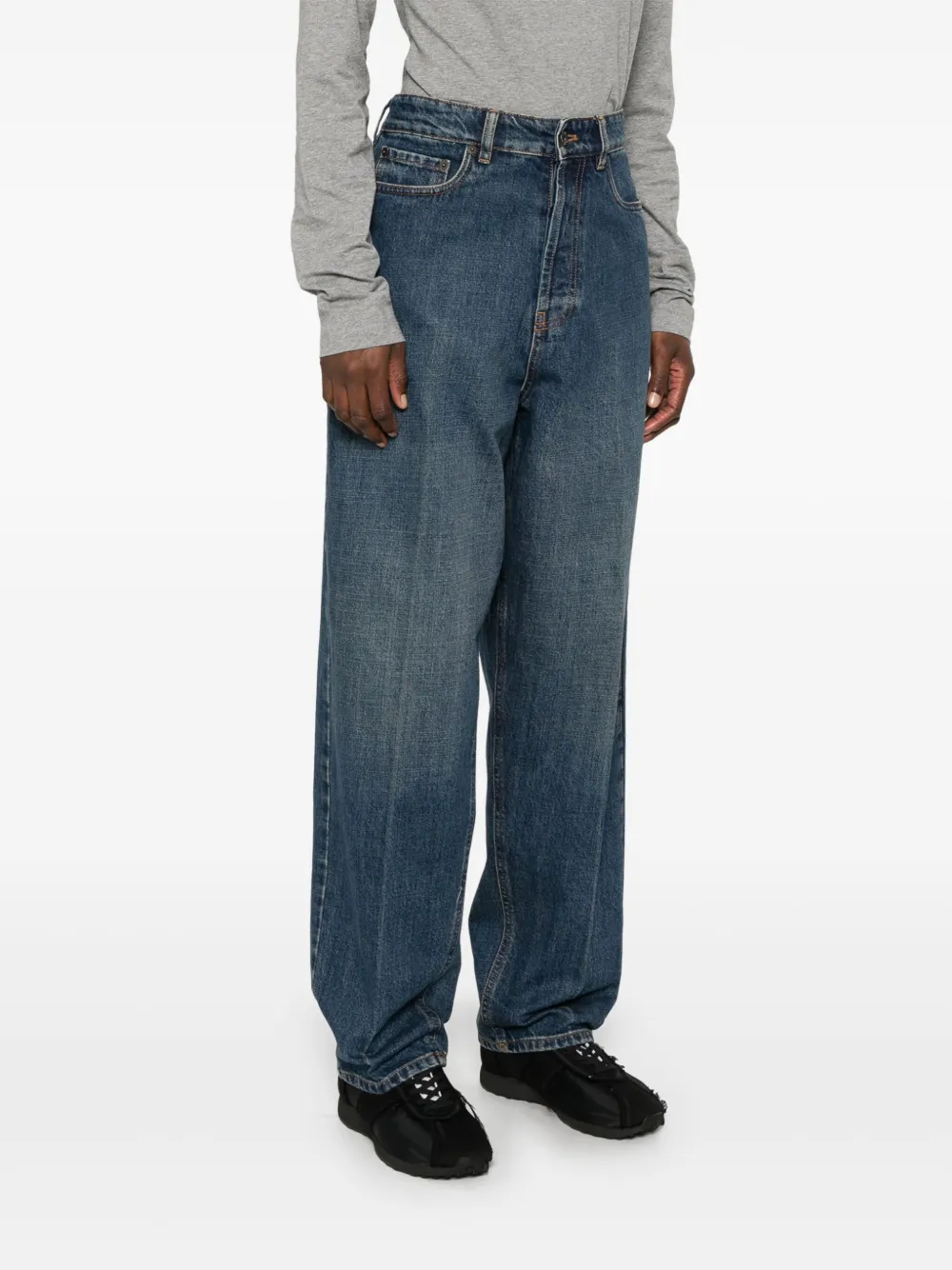 Miu Jeans met toelopende pijpen Blauw