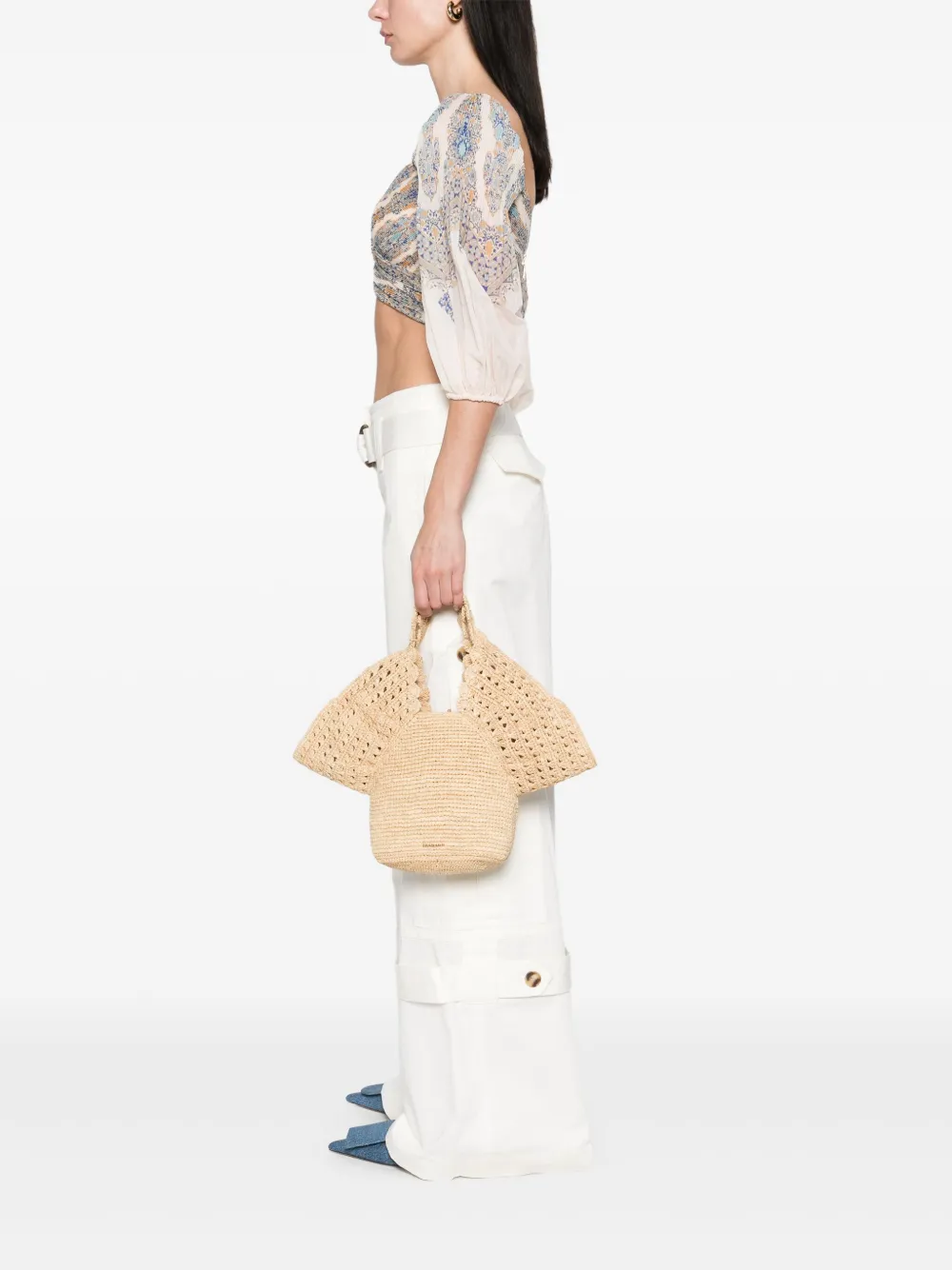 ZIMMERMANN Raffia bucket-tas - Beige