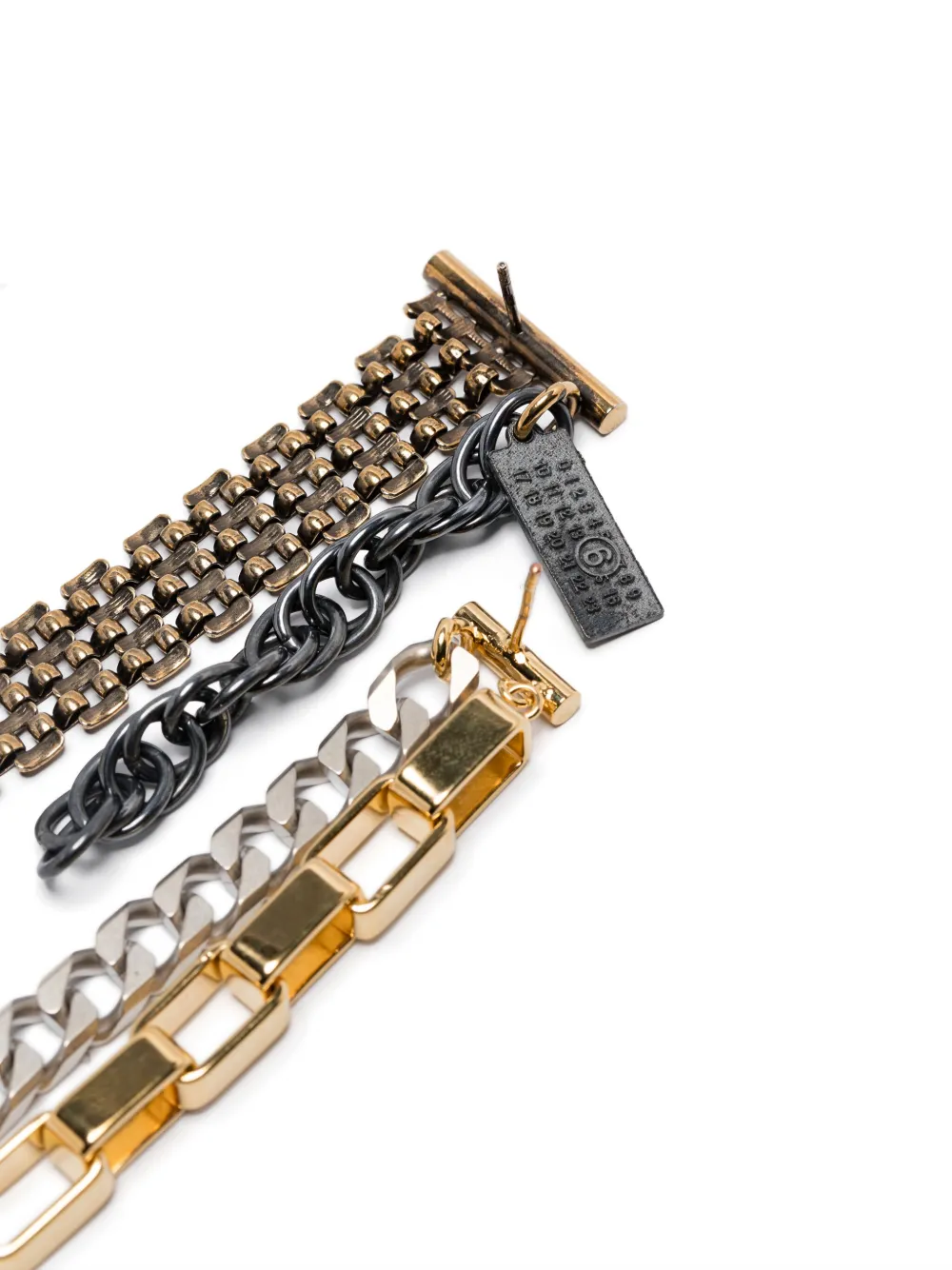 Shop Mm6 Maison Margiela Chain-link Dangle Earrings In Silver