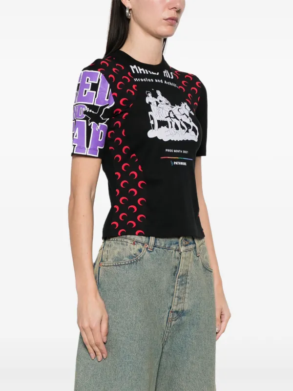 MARINE SERRE☆REGENERATED グラフィック Tシャツ♪【送料込】 Regenerated Graphic T-Shirts Regular Fit T-Shirt • Marine Serre