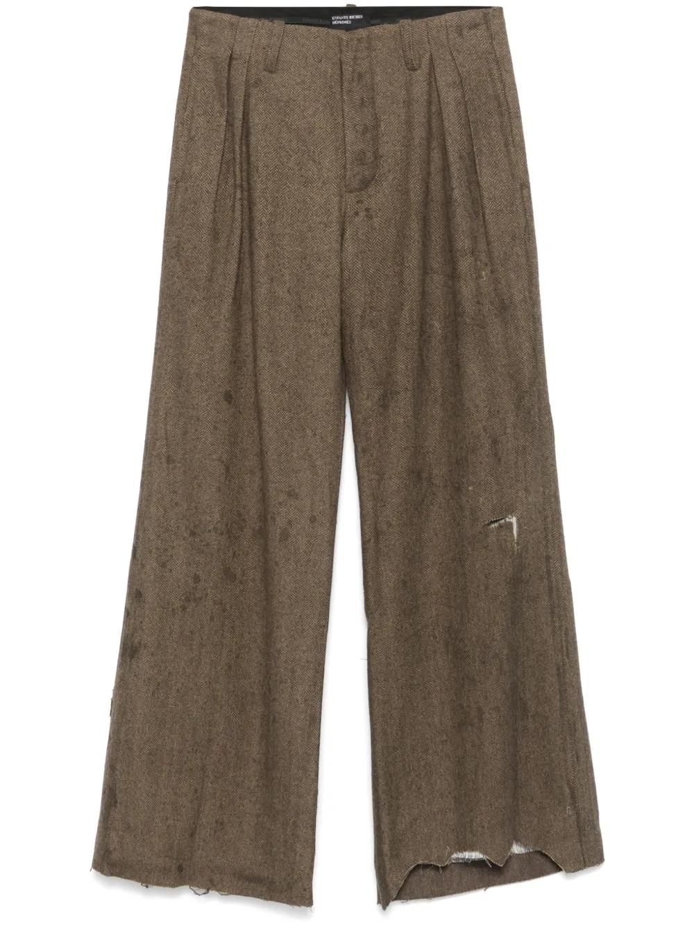 Enfants Riches Déprimés Weite Hose mit Ölflecken | Braun | Image 1