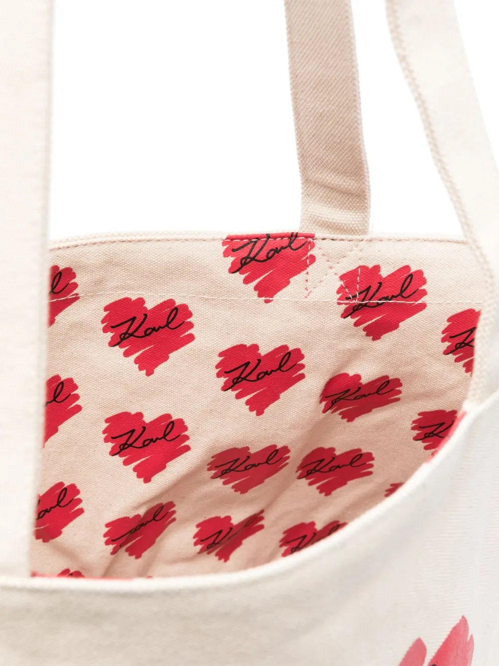 Shop Karl Lagerfeld K/hearts Reversible Tote Bag In Neutrals