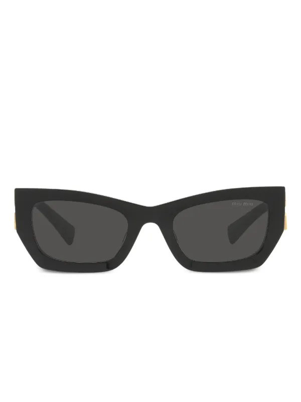 Miu Miu Eyewear Lentes De Sol Con Letras Del Logo | Negro