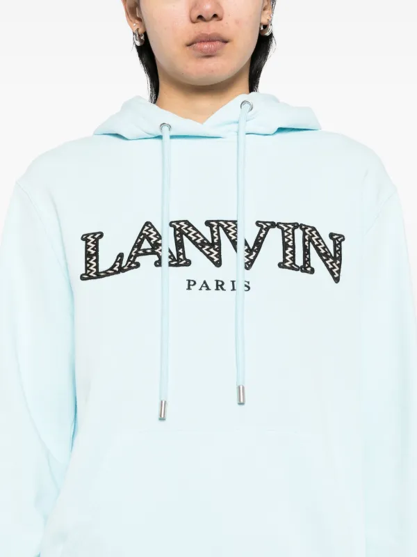 Lanvin Logo Print Hoodie | Blue | FARFETCH
