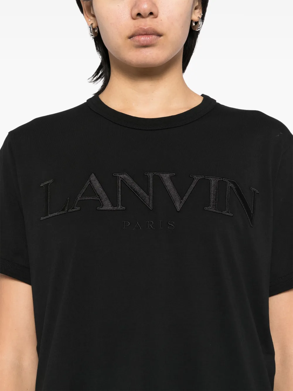 Lanvin T-shirt met logo Zwart