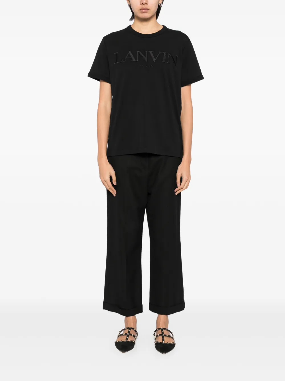 Lanvin T-shirt met logo - Zwart