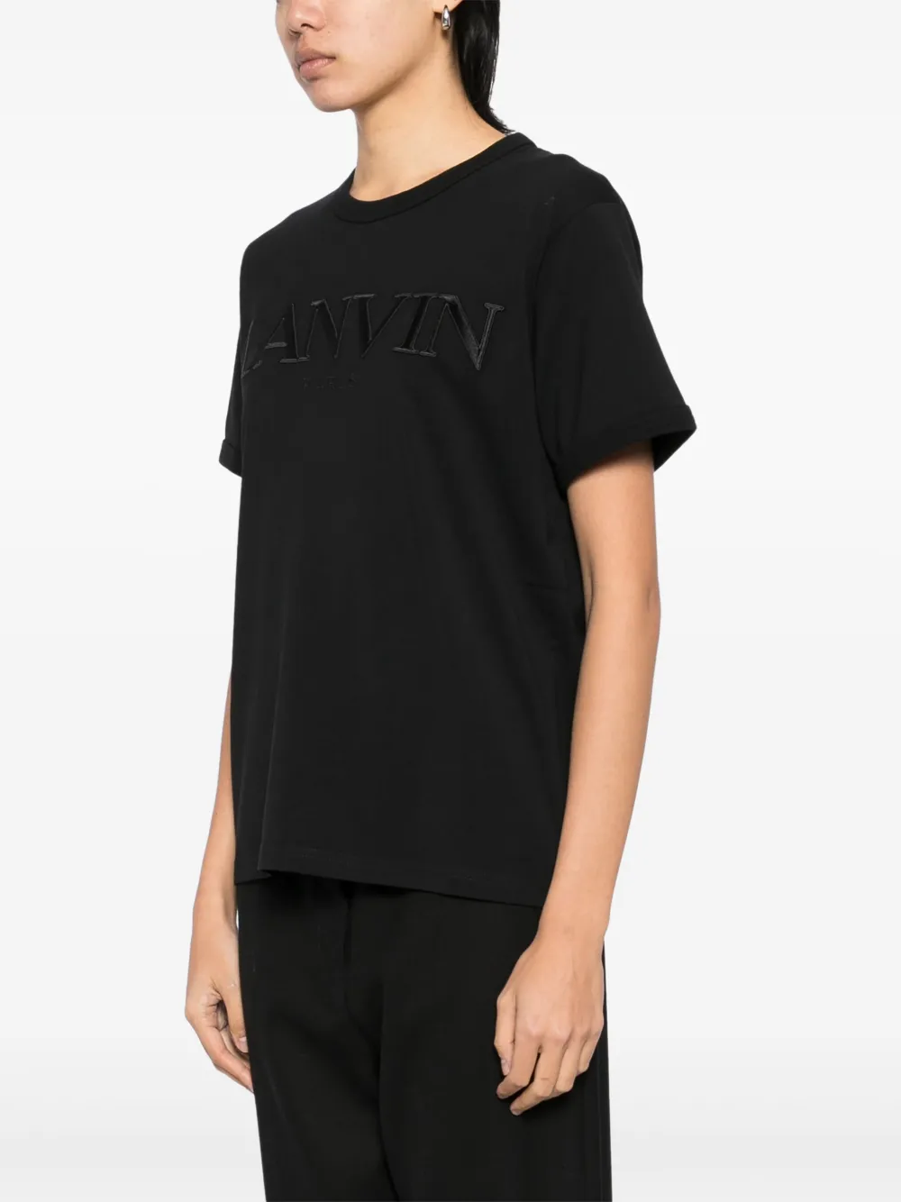 Lanvin T-shirt met logo Zwart