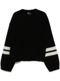Enfants Riches Déprimés striped asymmetric sweater - Black