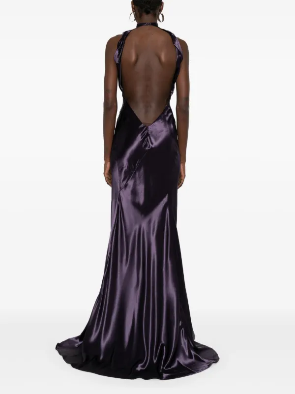 The Attico Satin Maxi Dress | Purple | FARFETCH