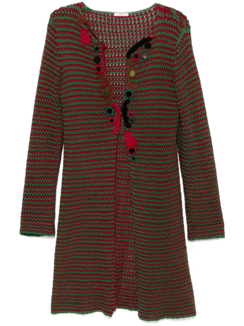 Prada Pre-Owned abrigo estilo cárdigan con detalles de crochet 2005