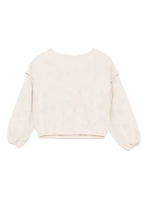 Andorine top con logo floral en jacquard