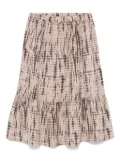 Andorine tie dye-print midi skirt - Neutrals