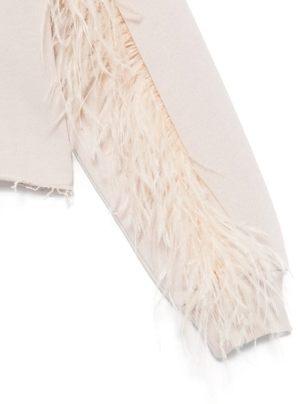Andorine Sweater met veren afwerking Beige
