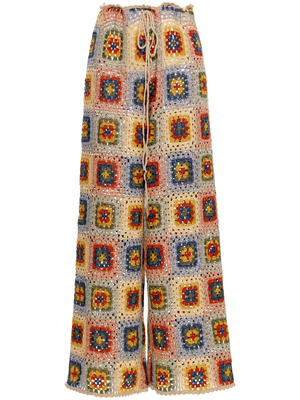 Agua Bendita Roots Harvest Crochet Cover-up Pants In Neutrals