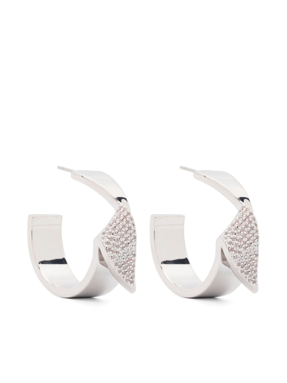 pavé folded hoops earrings