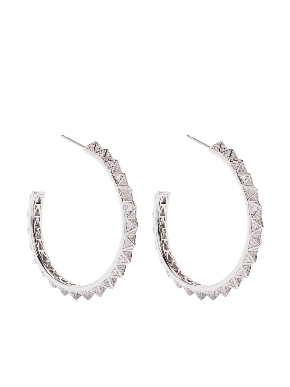 Pavé Pyramid hoop earrings