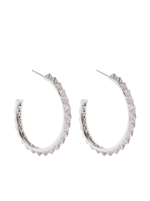 Eddie Borgo Pavé Pyramid hoop earrings