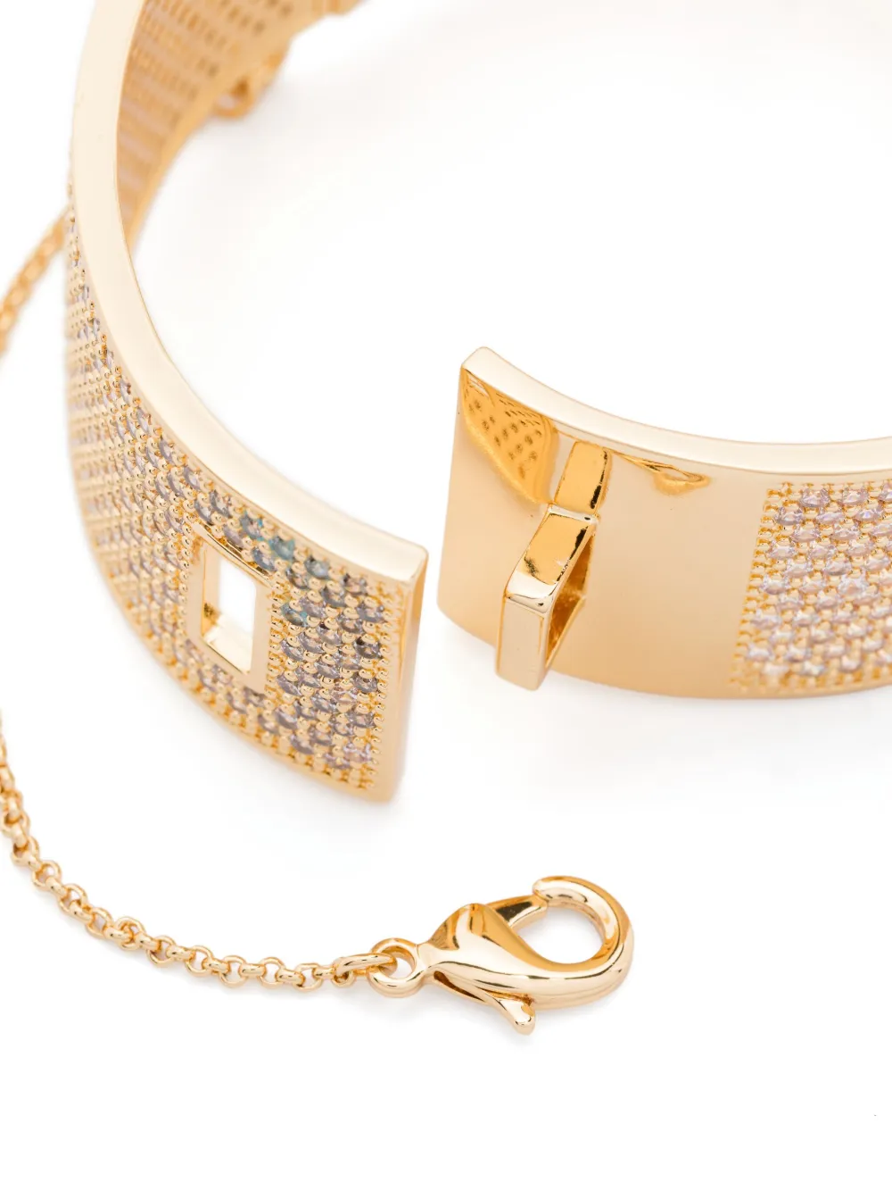 Eddie Borgo 12k Yellow Gold Pavé Safety Chain Cuff In Gold