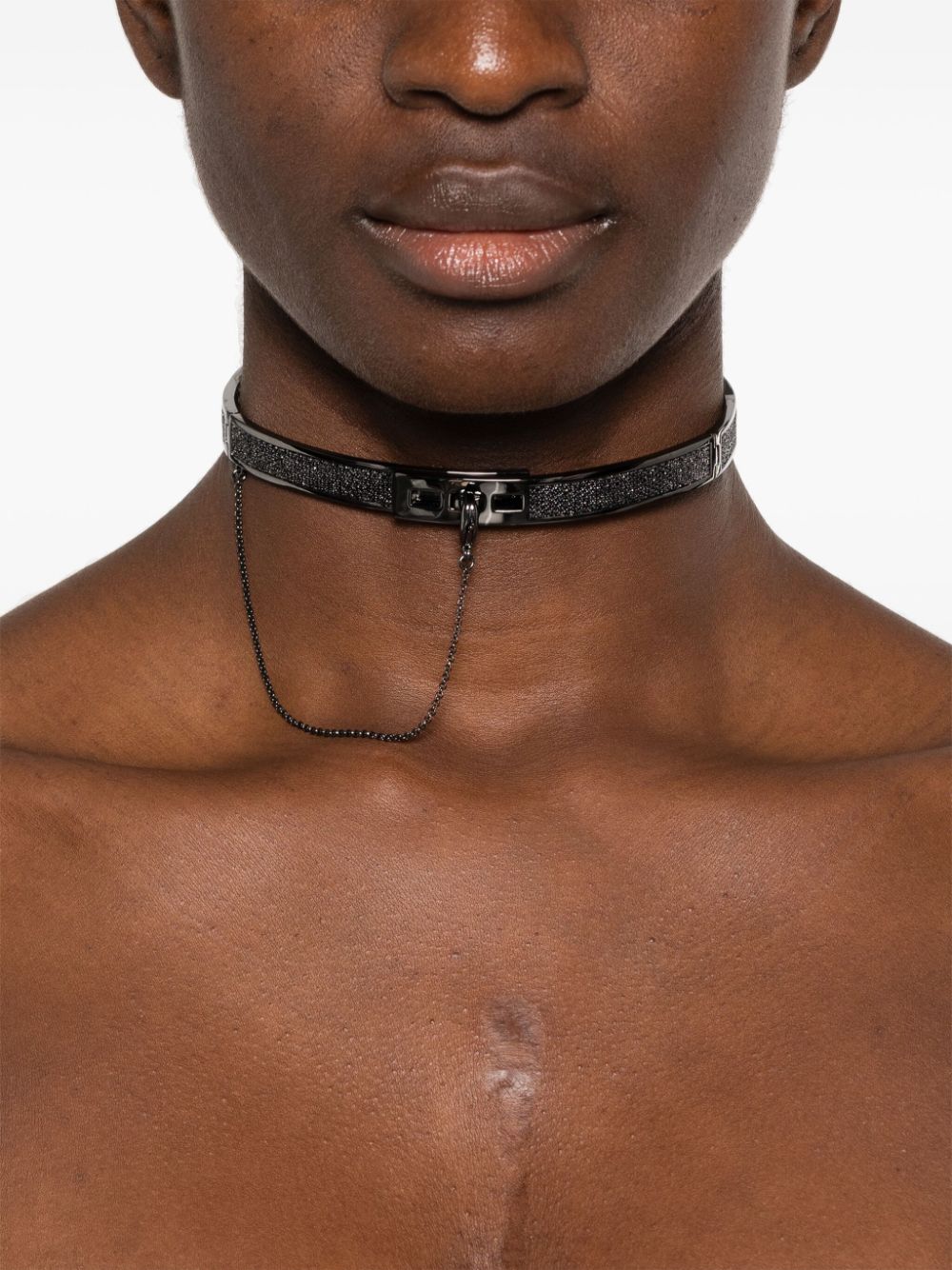 Eddie Borgo Pavé Safety Chain choker - Zwart