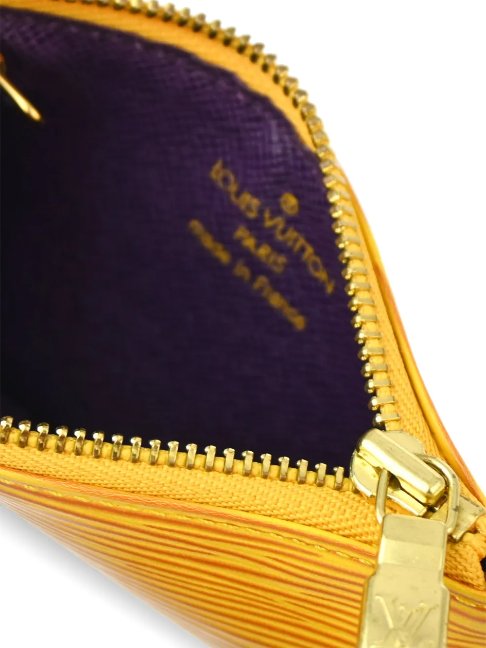 Pre-owned Louis Vuitton 1994 Pochette Cles Coin Wallet In Yellow