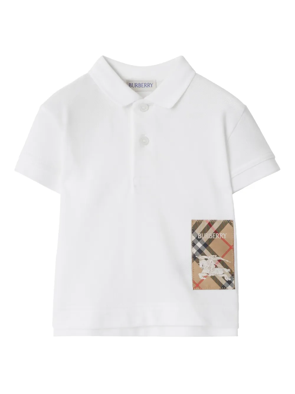 Burberry Kids قميص بولو بشارة شعار الماركة | أبيض | Image 1