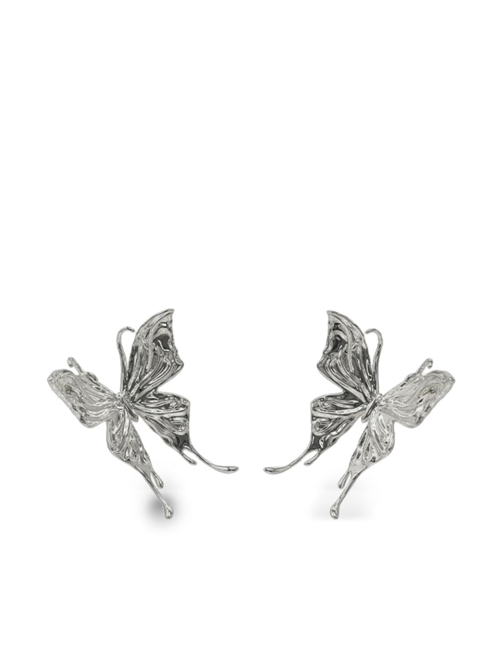 Yvmin Liquefied Butterfly Earrings In Silber