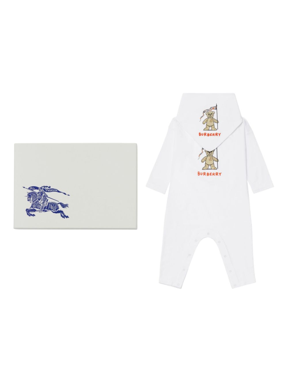 Image 1 of Burberry Kids Thomas Bear Cotton two-piece babygrow set