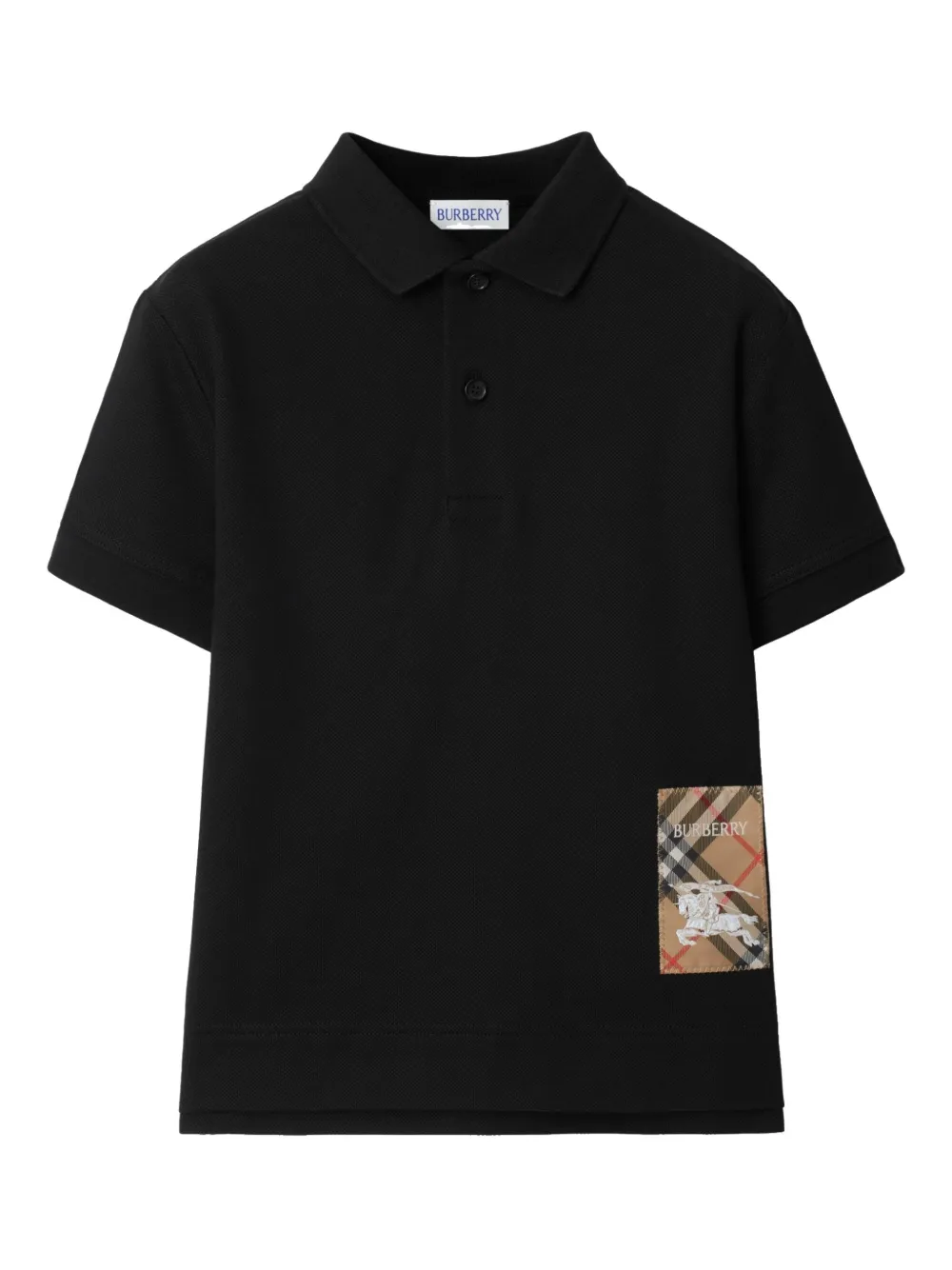 Burberry Kids Check Label polo shirt | Black | Image 1