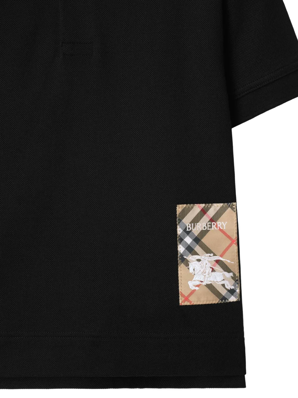 Burberry Boy's Johane Ekd Logo-patch Polo Shirt In Black