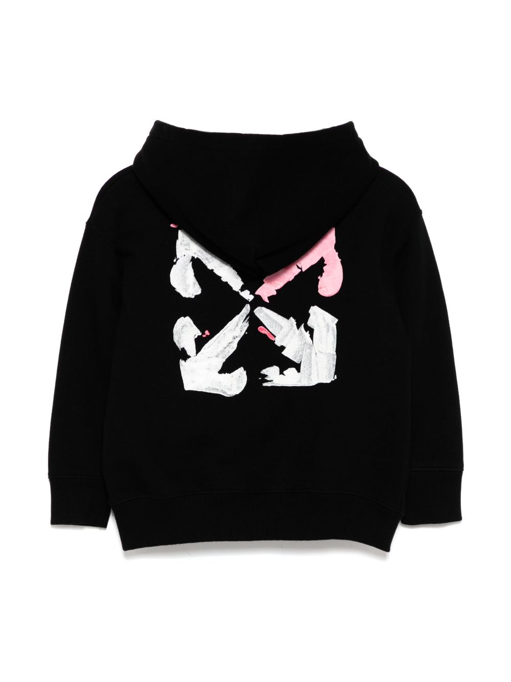 Off-White Kids Hoodie met logoprint en rits Zwart