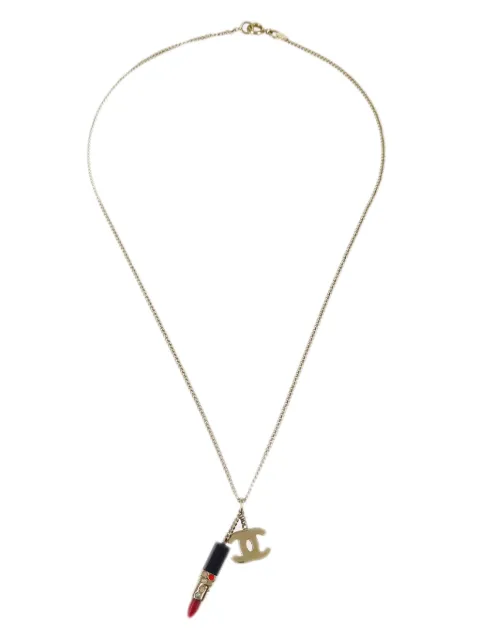 CHANEL Pre-Owned 2004 lipstick CC pendant necklace