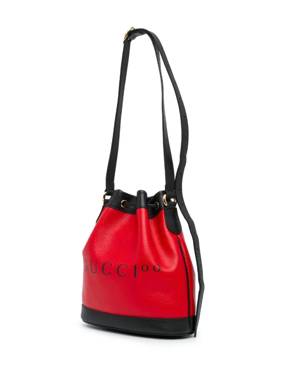 Gucci bucket bag red sale