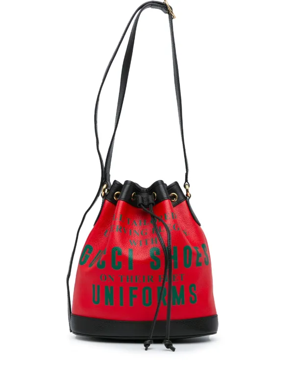 Gucci bucket bag red sale