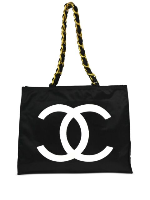 Cheap HOT SALE CHANEL 1992 CC logo tote bag Women