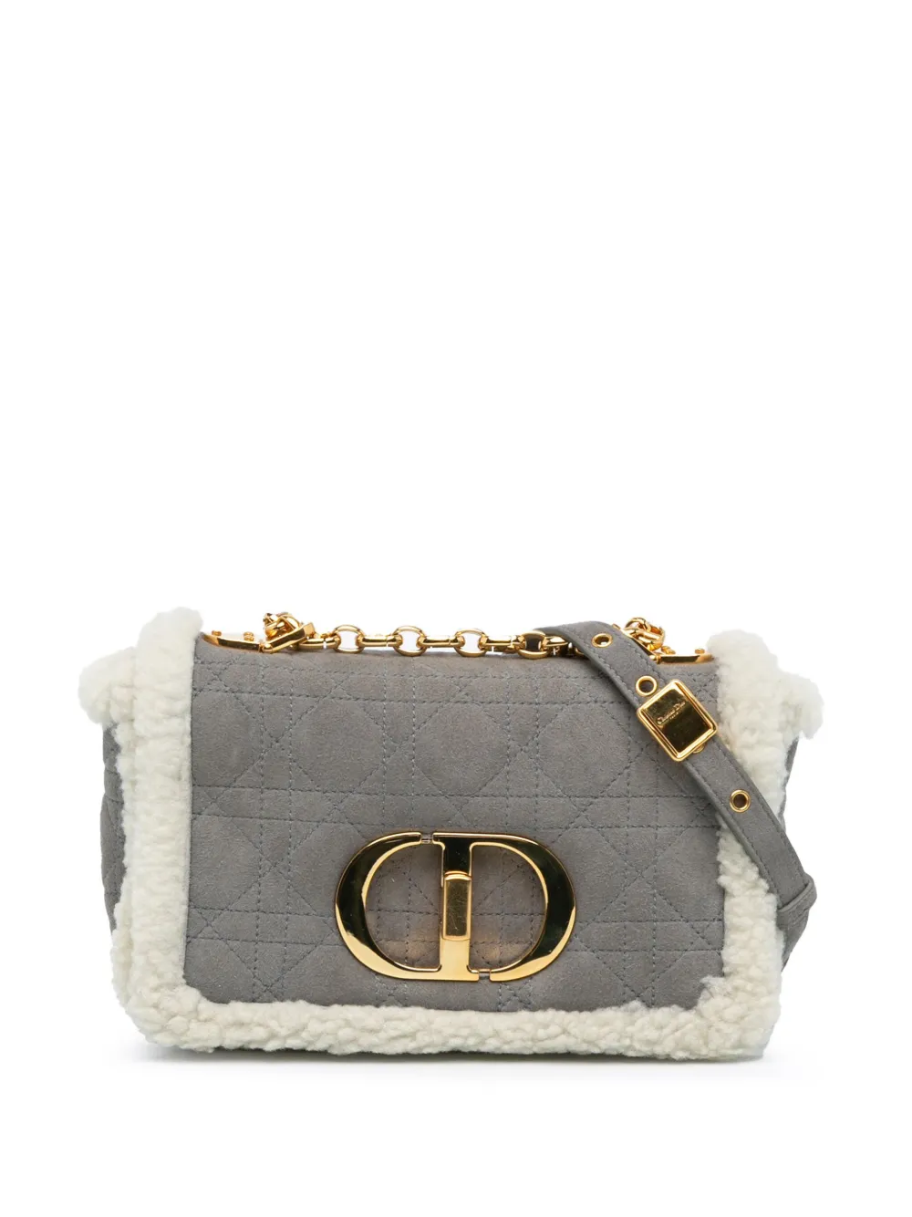 Affordable Christian Dior Pre-Owned 2020 Small Shearling Suede Cannage Caro crossbody bag WOMEN