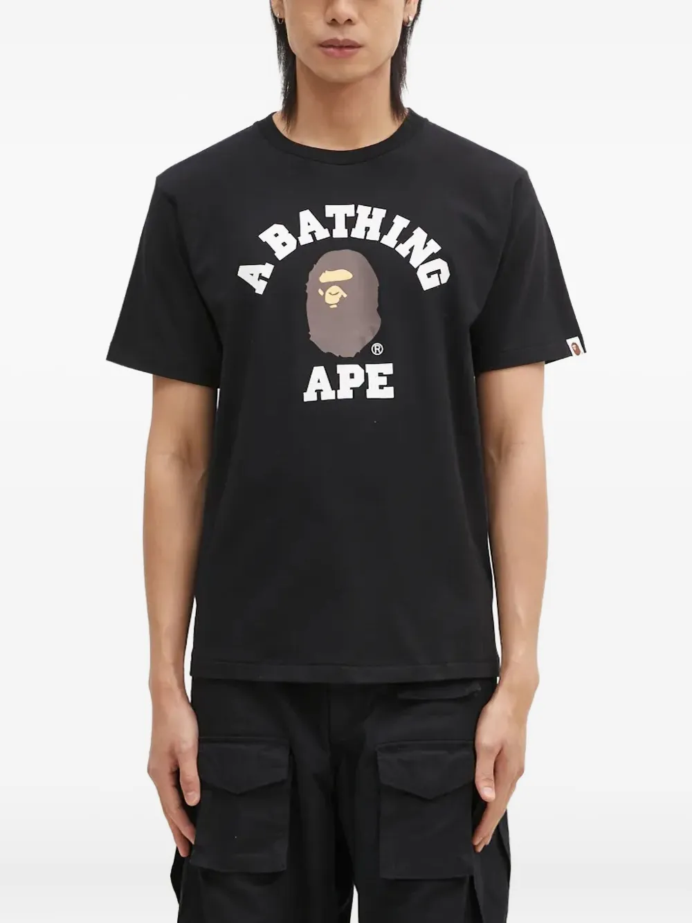 A BATHING APE College T-shirt Zwart