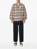 A BATHING APE® logo-embroidered plaid jacket - Neutrals