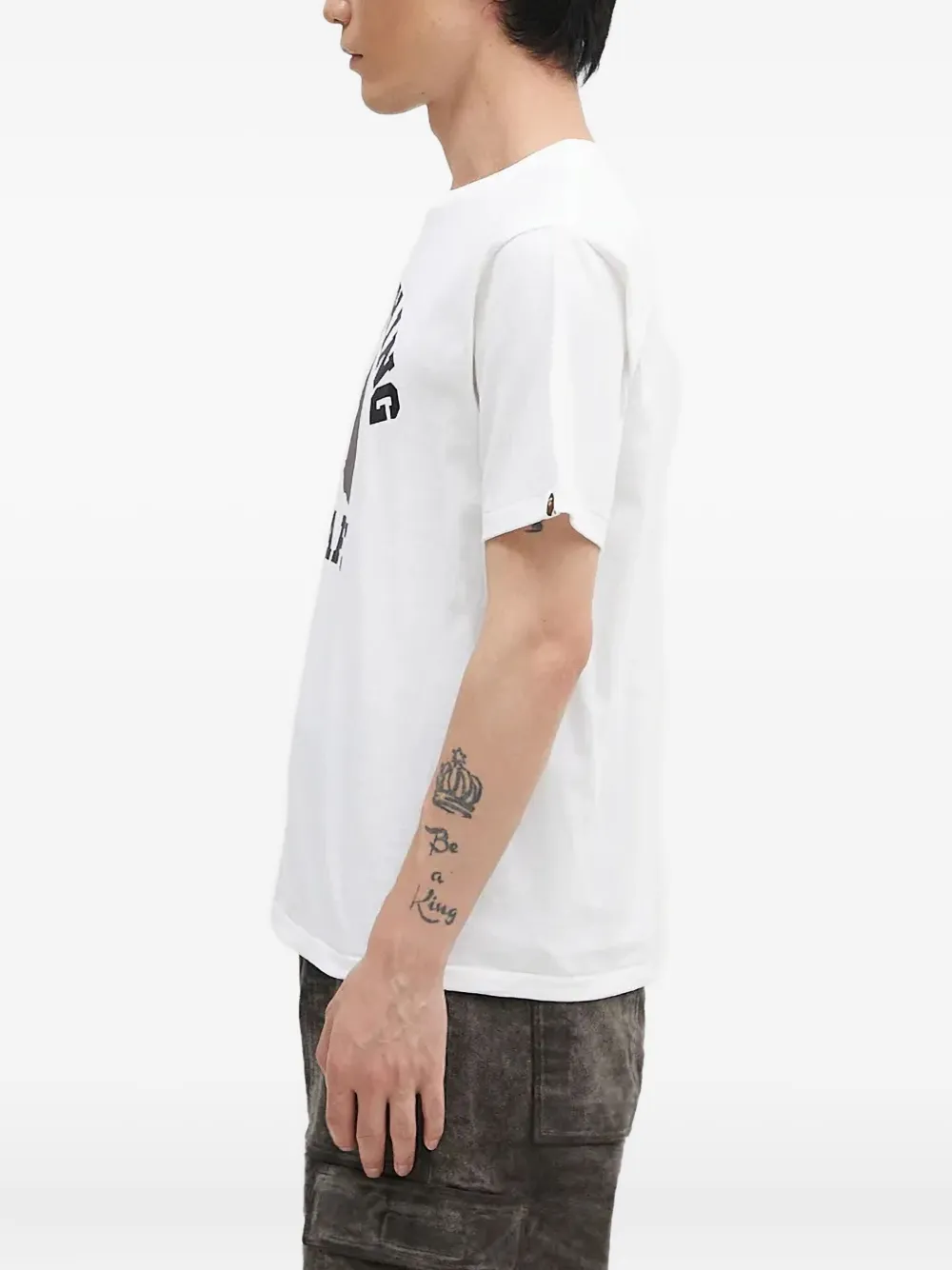 A BATHING APE College T-shirt Wit