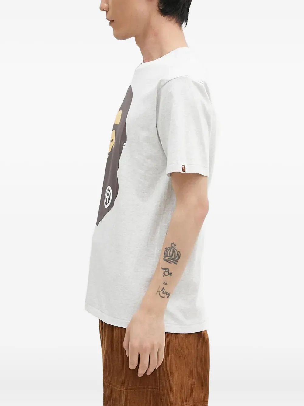 A BATHING APE Head T-shirt Grijs