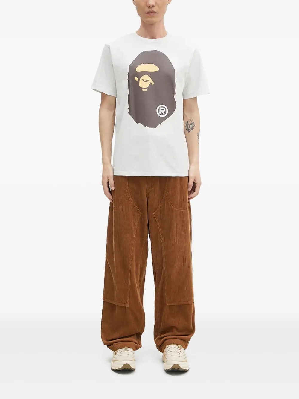A BATHING APE Head T-shirt Grijs