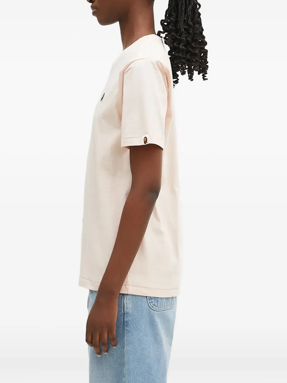 A BATHING APE T-shirt met geborduurd logo Roze