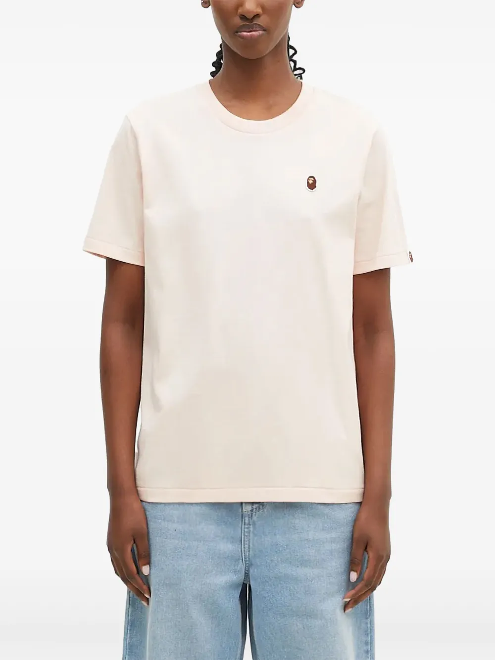 A BATHING APE T-shirt met geborduurd logo Roze