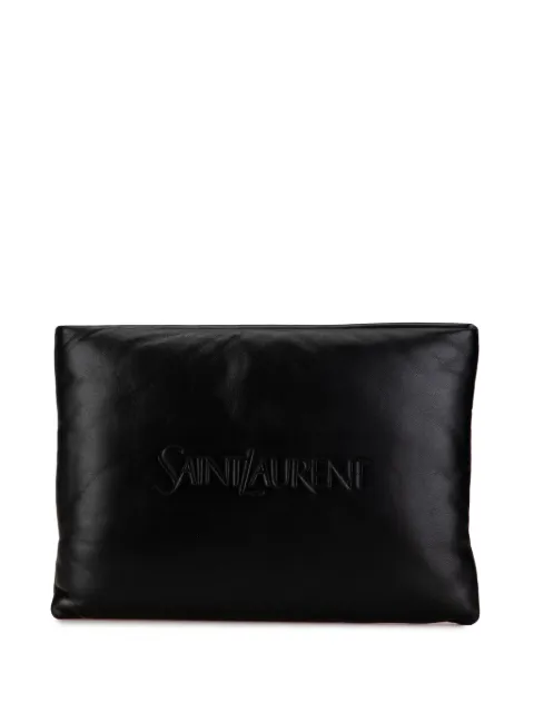 Saint Laurent Pre-Owned 2023 Large Lambskin Puffy Pouch clutch bag WOMEN