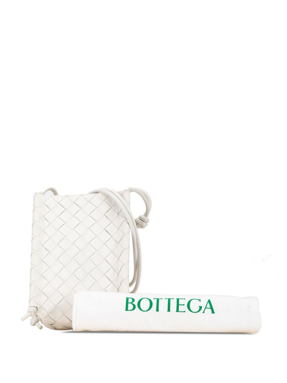 Bottega Veneta Pre-Owned 2012-2024 Mini Leather Intrecciato The Knot crossbody bag - Wit