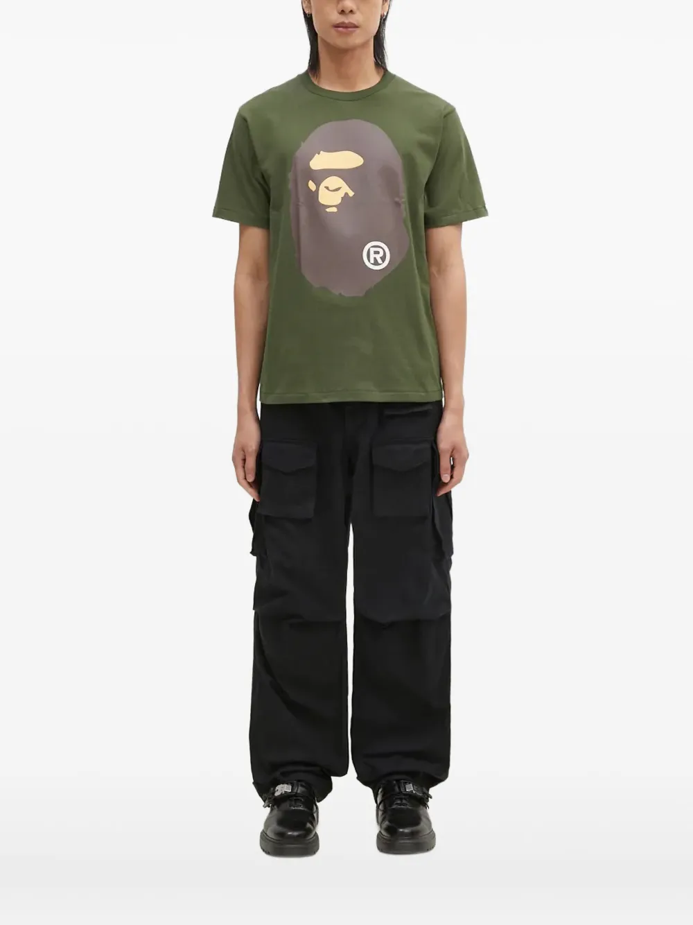 A BATHING APE Head T-shirt Groen