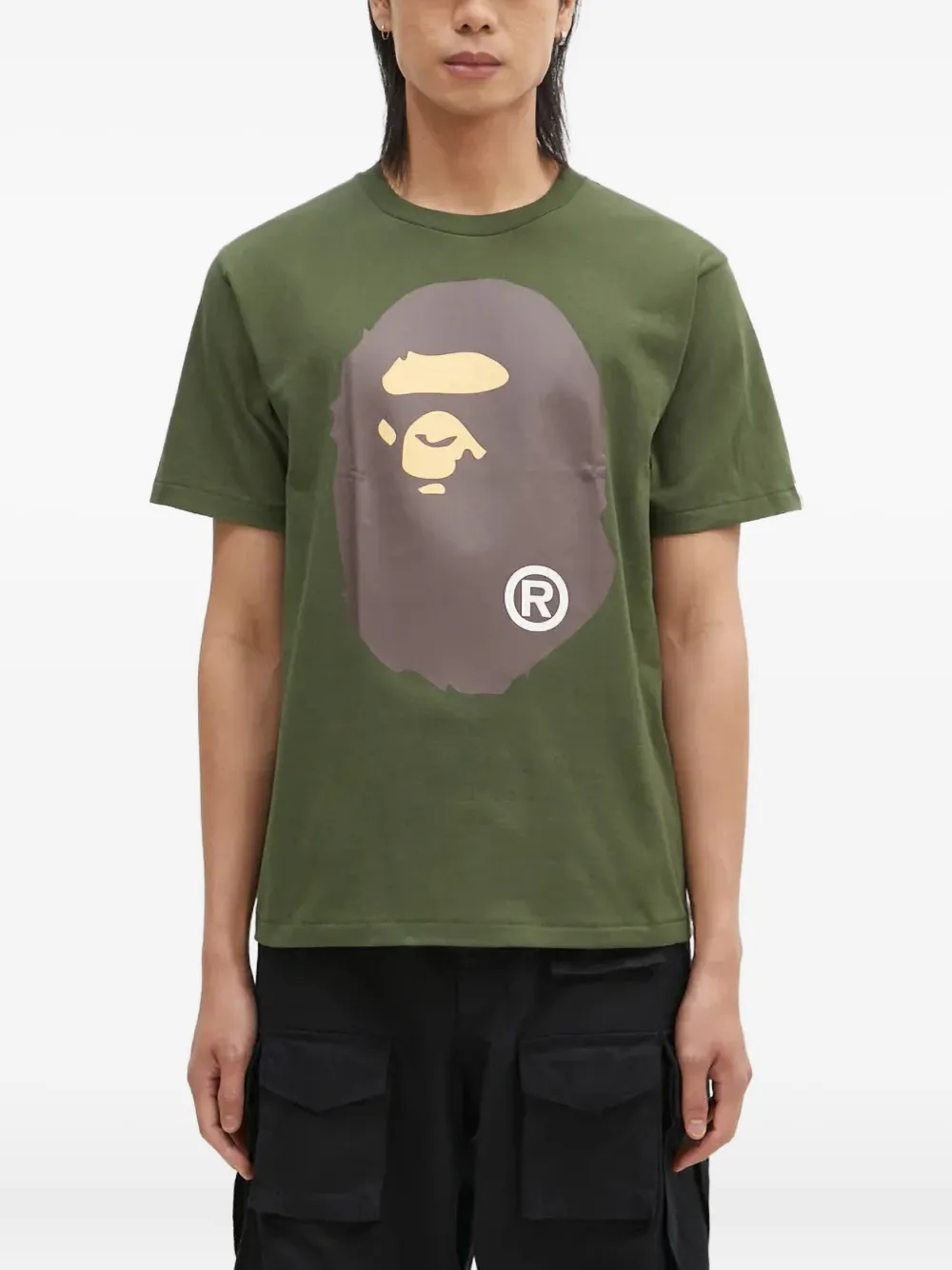 A BATHING APE T-shirt met print Groen